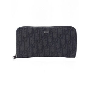 Christian Dior Oblique Long Zip Wallet Round Zipper
